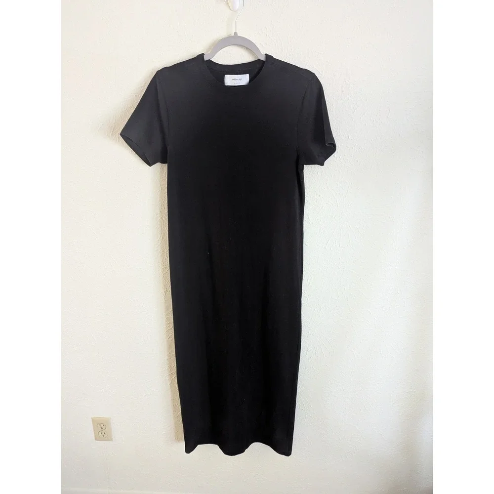 Soldout NYC Perfect Tee Dress size XS Black Maxi Minimalist Capsule - Picture 3 of 5